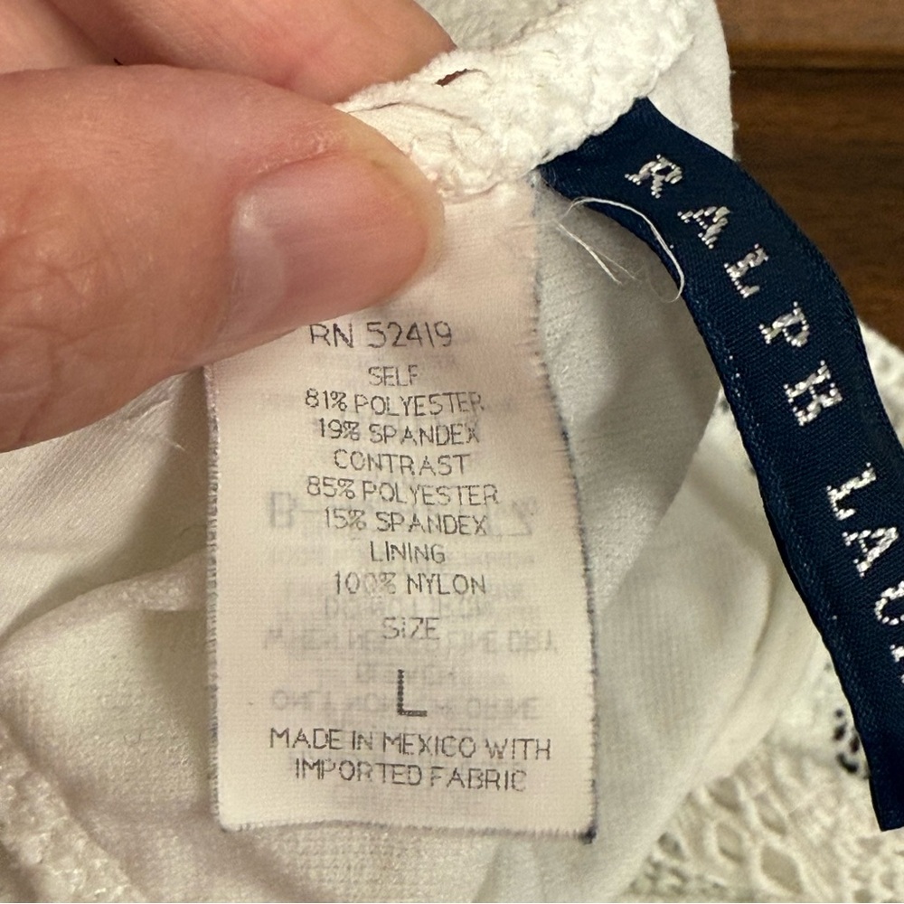 Ralph Lauren White Crochet Lace Cami L | Boho Resort Summer Bralette Top - Picture 6 of 7